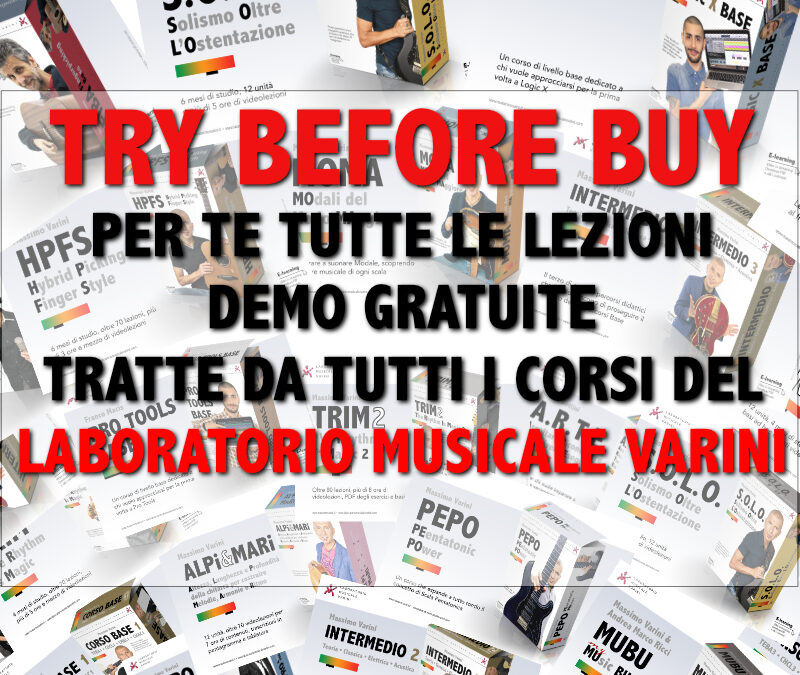 TRY BEFORE BUY – LEZIONI GRATUITE DA TUTTI I CORSI! DEMO!